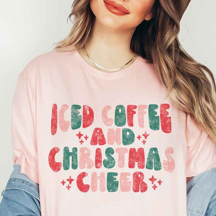 ICED COFFEE CHEERS GRAPHIC PLUS SIZE TEE / T-SHIRT