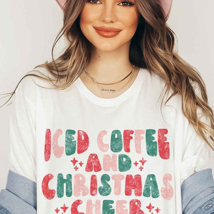 ICED COFFEE CHEERS GRAPHIC PLUS SIZE TEE / T-SHIRT