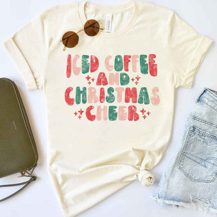 ICED COFFEE CHEERS GRAPHIC PLUS SIZE TEE / T-SHIRT