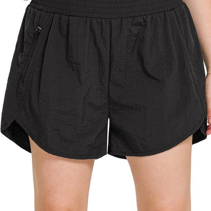 Plus Windbreaker Smocked Waistband Running Shorts