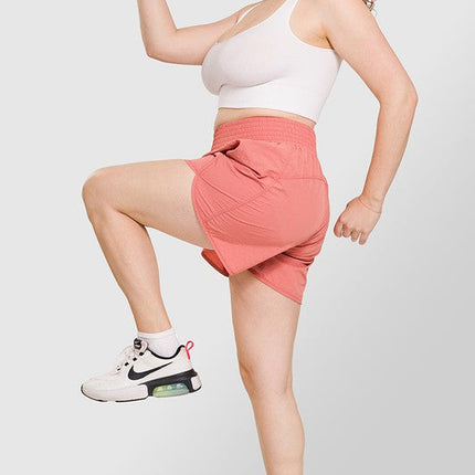 Plus Windbreaker Smocked Waistband Running Shorts