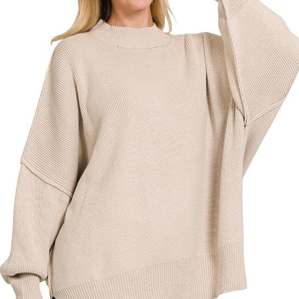 Side Slit Oversized Sweater