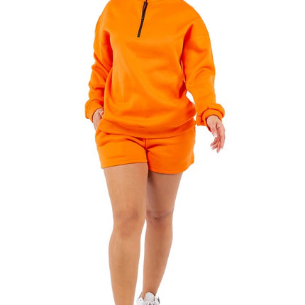 WOMEN FASHION SWEATSHIRT AND SHORT SET