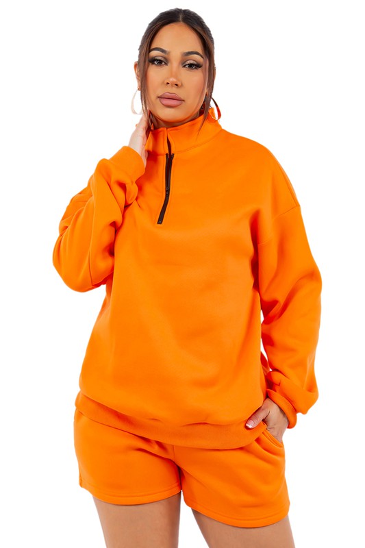 WOMEN FASHION SWEATSHIRT AND SHORT SET