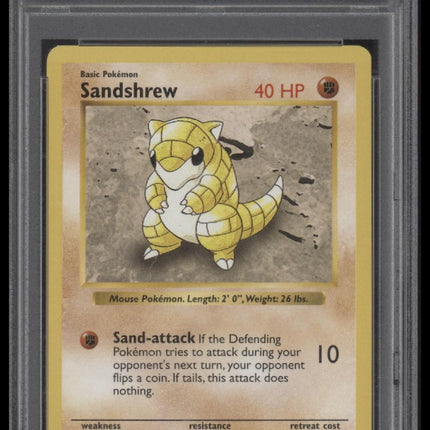 1999 Pokemon Game #62 Sandshrew Shadowless PSA 9