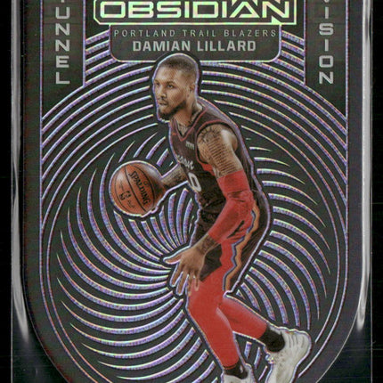 2020-21 Panini Obsidian #3 Damian Lillard Tunnel Vision Purple #/75