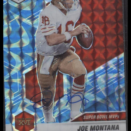 2021 Panini Mosaic #291 Joe Montana Prizm Blue - Certified Auto
