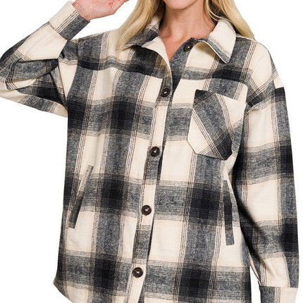 Oversized Yarn Dyed Plaid Longline Shacket