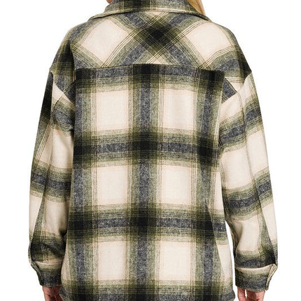 Oversized Yarn Dyed Plaid Longline Shacket