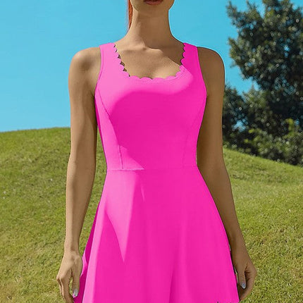 Women Workout Golf Tennis Dress with Shorts Pocket