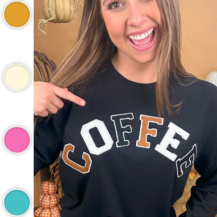 Soft Ideal Chenille Coffee BF Long Sleeve T-Shirt