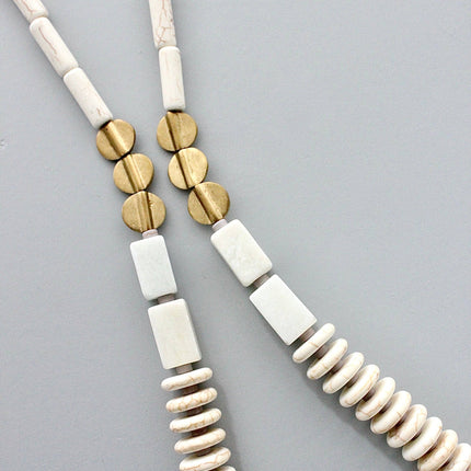 White magnesite long necklace