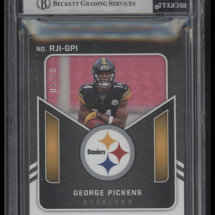 2022 Panini Obsidian Rookie Jersey Ink Electric Etch Red George Pickens BGS 9.0