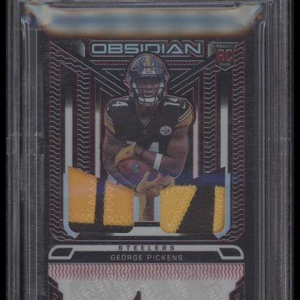2022 Panini Obsidian Rookie Jersey Ink Electric Etch Red George Pickens BGS 9.0
