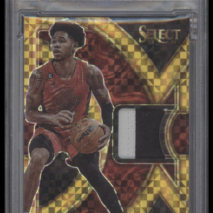 2022 Panini Select Selective Swatches #SSAF Anfernee Simons -Gold PSA 9