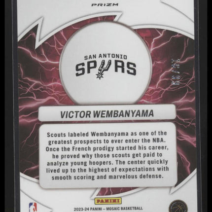 Victor Wembanyama 2023-24 Mosaic #8 Thunder Road Mosaic Reactive Yellow #/99