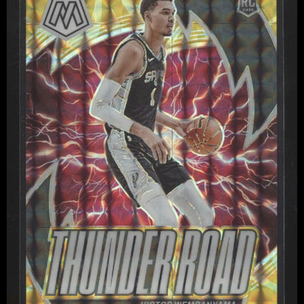 Victor Wembanyama 2023-24 Mosaic #8 Thunder Road Mosaic Reactive Yellow #/99