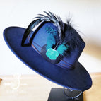 Marabou Blue Spotted Feather & Turquoise Slab