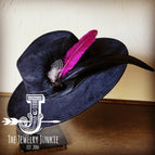 Black Howlite and Magenta Feather