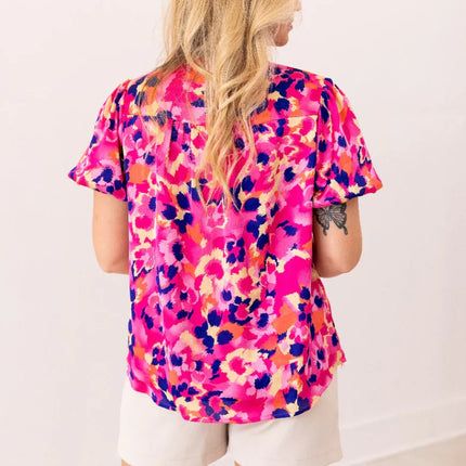 Pink & Purple Leopard Blouse