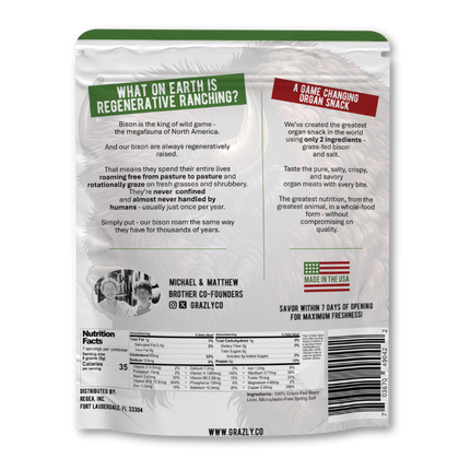 Bison Liver Crisps - 100% Grass-Fed/Finished