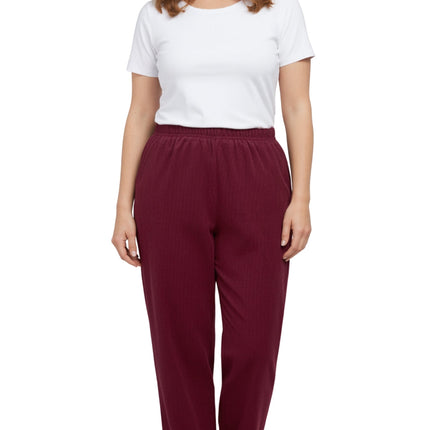 Womens Pull On Fine Wale Corduroy Pants with soft-covered elastic waist