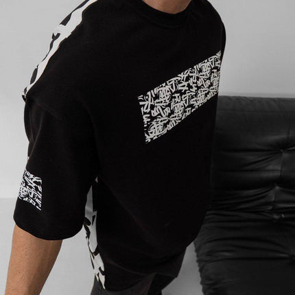 Graffiti Print Oversized T-Shirt - Unisex Urban Streetwear Tee