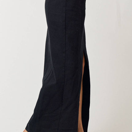 Khaki Skirt w/ Front Slit