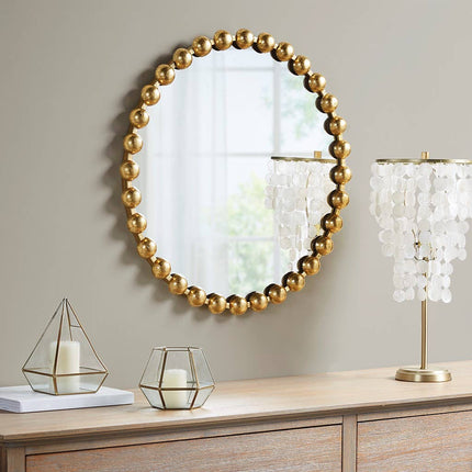 Gold Round Iron Framed Wall Decor Mirror