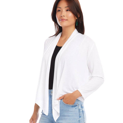 White Open Front  Cardigan