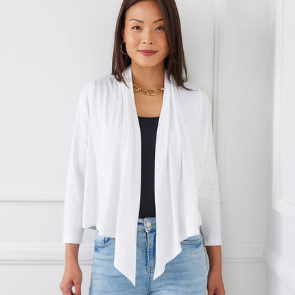 White Open Front  Cardigan