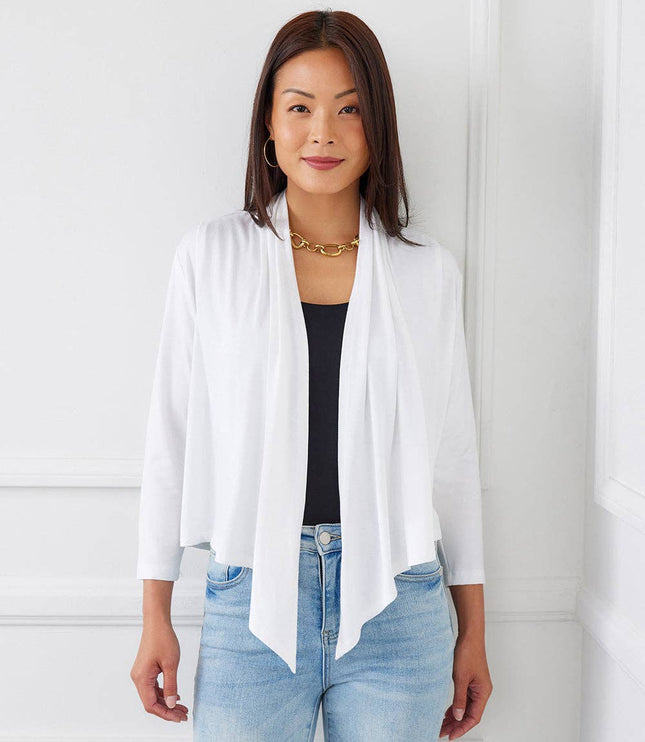 White Open Front  Cardigan