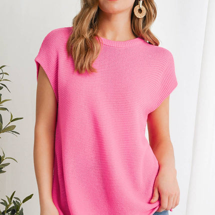 Pink Round Neck Sweater Top