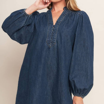 Washed Denim Mini Dress