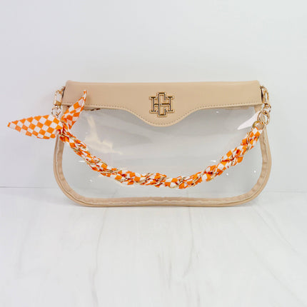 Orange & White Scarf Purse Chain