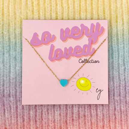 So Very Loved Heart Necklace: White