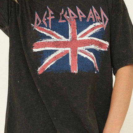Exclusive Def Leppard Union Jack Distressed Graphic Tee