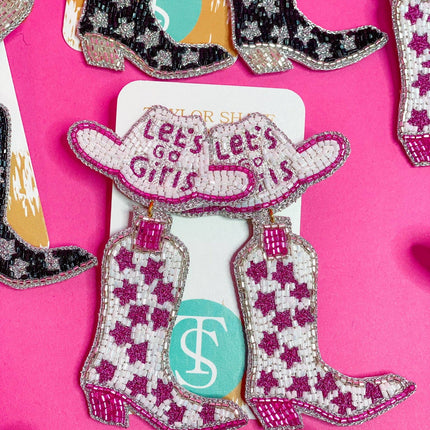 Let’s Go Girls Beaded Boots: Black