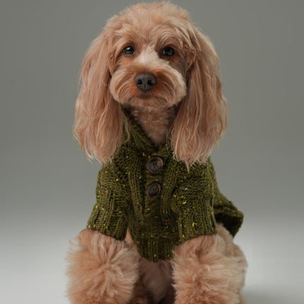GLACIER PET SWEATER - OLIVE GREEN