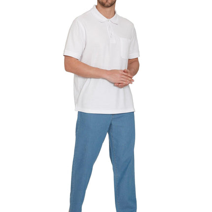 Men's Casual Elastic Waist Denim & Twill Pull on Jeans Pants