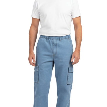 Men’s Double Cargo Pocket Pull-On Jeans – Rugged Cargo Pants in Cotton Blend Fabric