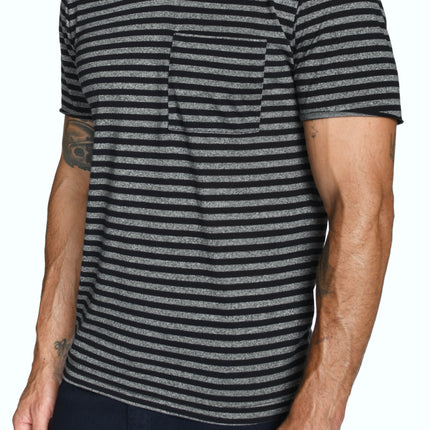 Men's Princeton Wide Pocket V-Neck Stripe Tee