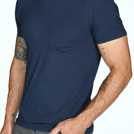 Men's Madison Modal V-Pocket Crew with Shoulder Seam