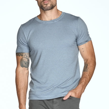 Men's Brolin Raw Neck Crew Stripe Tee