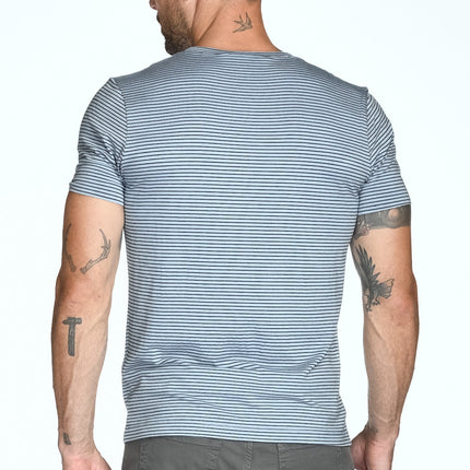 Men's Brolin Raw Neck Crew Stripe Tee