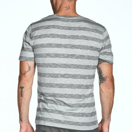 Men's Princeton Wide Pocket V-Neck Stripe Tee