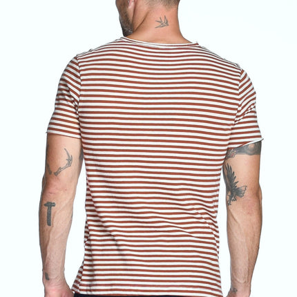 Men's Brolin Raw Neck Crew Stripe Tee