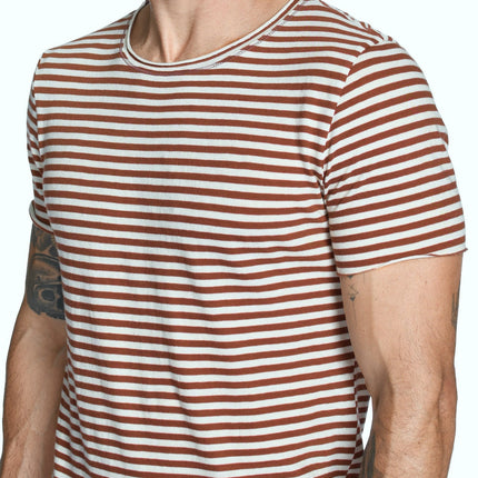 Men's Brolin Raw Neck Crew Stripe Tee