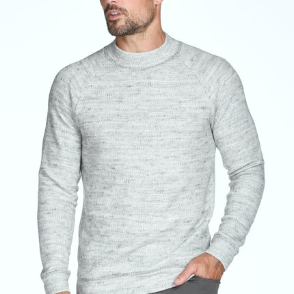 Men's Soft Knit Melange Wide Neck Pullover Sweater