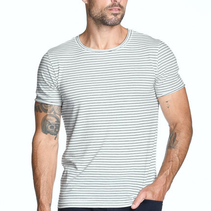 Men's Brolin Raw Neck Crew Stripe Tee